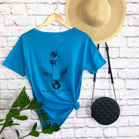 Spirit of God T-Shirt, Religious Shirt, Faith Clothing, Trendy Shirt - Blue - Picture 1 of 4